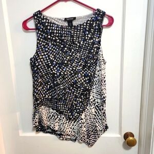 White house black market asymmetrical layered blouse sleeveless